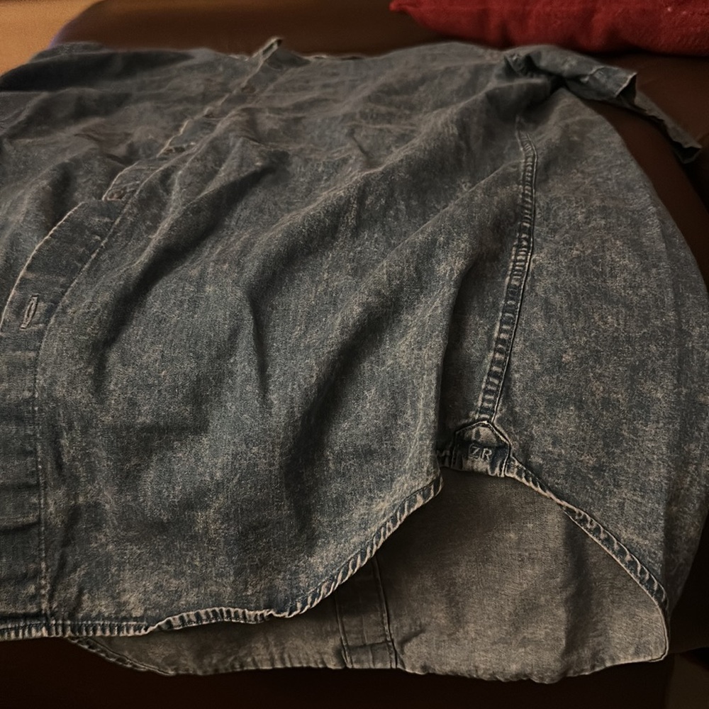 Denim button down collared tee - Picture 2 of 4